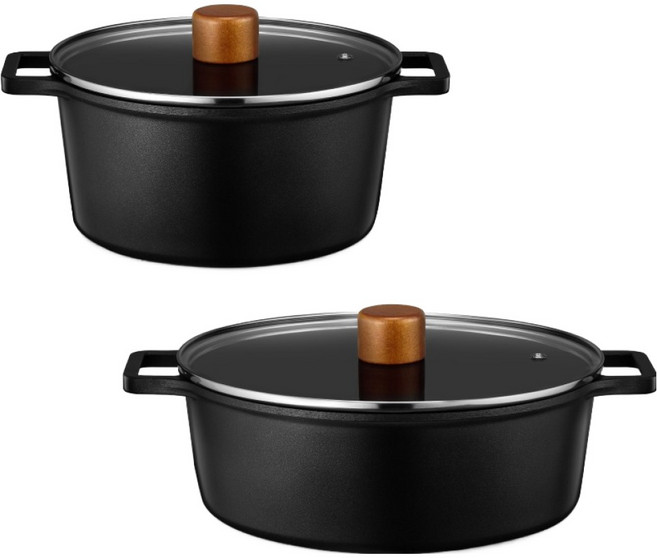 바겐슈타이거 더바움 티타늄 세라믹냄비 2종 세트, 1세트, 양수 18cm + 전골 24cm