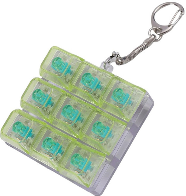 MaDaKkuMi 鍵盤控 LED 鍵帽 鑰匙圈 發光鑰匙扣, 15 黃色, 1個