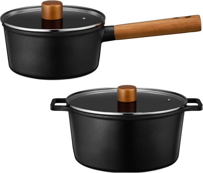 바겐슈타이거 더바움 티타늄 세라믹냄비 2종 세트, 1세트, 편수 18cm + 곰솥 24cm