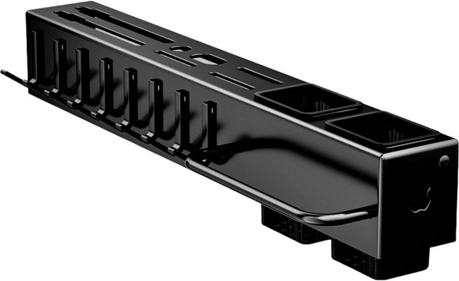 아워웍스 무타공 벽걸이 칼 조리도구 주방 수납 걸이 50cm, 블랙, 1개