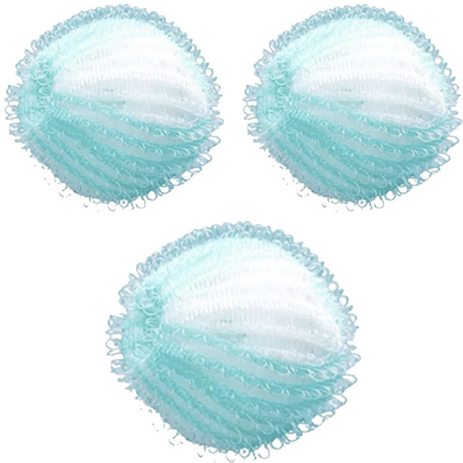 마리조아 드럼 세탁기 머리카락 필터 먼지 보풀 제거 클리닝볼, M, 3개