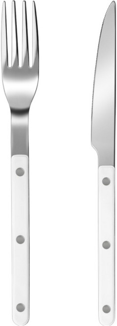 바겐슈타이거 셀레스트 벨루어 커트러리 포크 + 나이프 세트, 소프트 화이트, 1세트