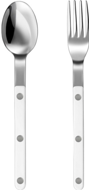 바겐슈타이거 셀레스트 벨루어 커트러리 디저트스푼 + 디저트포크 세트, 소프트 화이트, 1세트