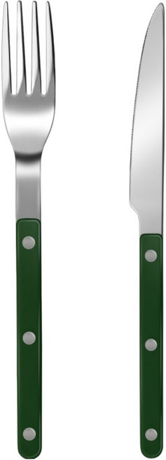 바겐슈타이거 셀레스트 벨루어 커트러리 포크 + 나이프 세트, 올리브그린, 1세트