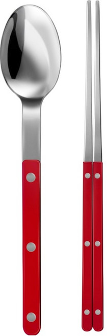 바겐슈타이거 셀레스트 벨루어 1인 수저 세트, 브릭레드, 1세트, 숟가락 + 젓가락