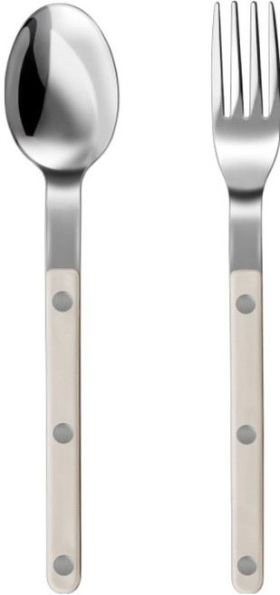 바겐슈타이거 셀레스트 벨루어 커트러리 디저트스푼 + 디저트포크 세트, 웜아이보리, 1세트