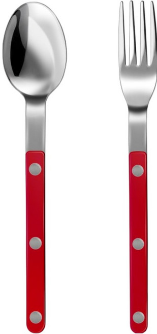 바겐슈타이거 셀레스트 벨루어 커트러리 디저트스푼 + 디저트포크 세트, 브릭레드, 1세트