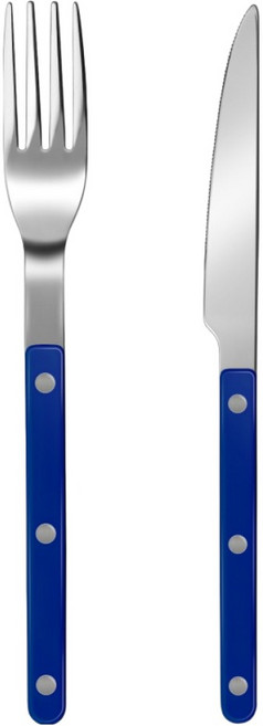 바겐슈타이거 셀레스트 벨루어 커트러리 포크 + 나이프 세트, 딥블루, 1세트