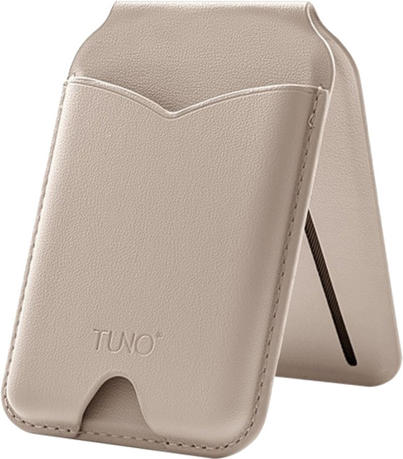 TUNO 圖諾 鏡面磁吸支架卡包, 奶茶色, 1個
