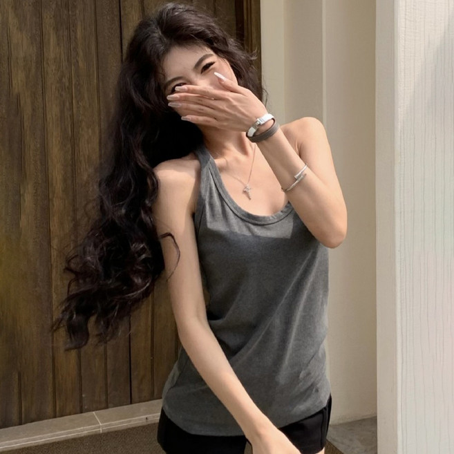 닷이프 여성용 백 크로스 무지 나시 D263-0252