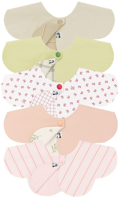 코니 유아용 리버서블빕 턱받이 5종 세트, E세트, 5개입, 1세트