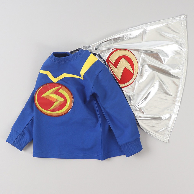 번개맨 남아용 불빛 맨투맨 + 망토 세트