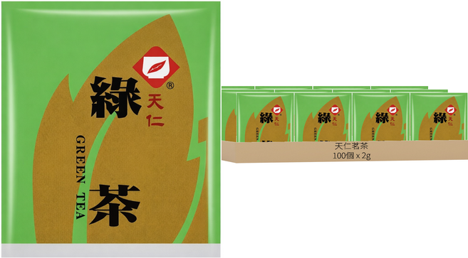 天仁茗茶 綠茶, 2g, 1套, 100個裝