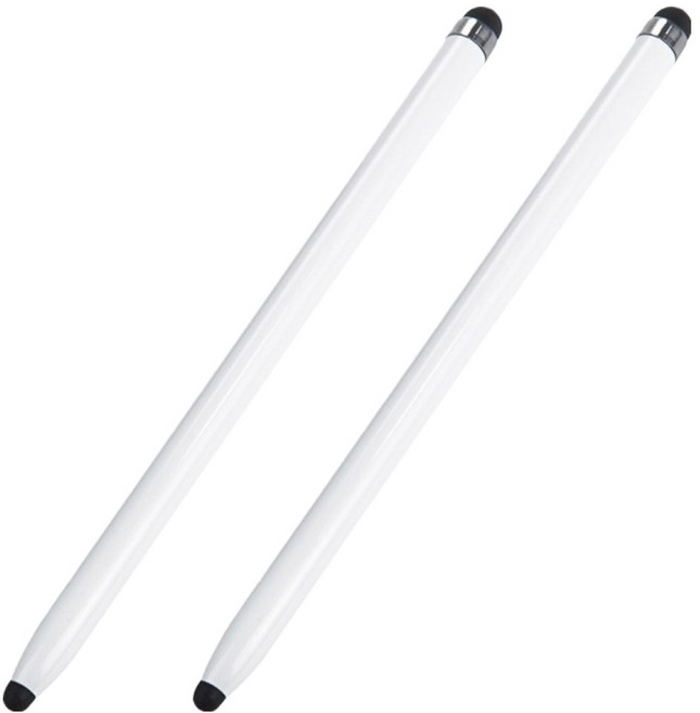 컴스 터치펜 원형 165mm 스타일러스 DP331, White, 2개