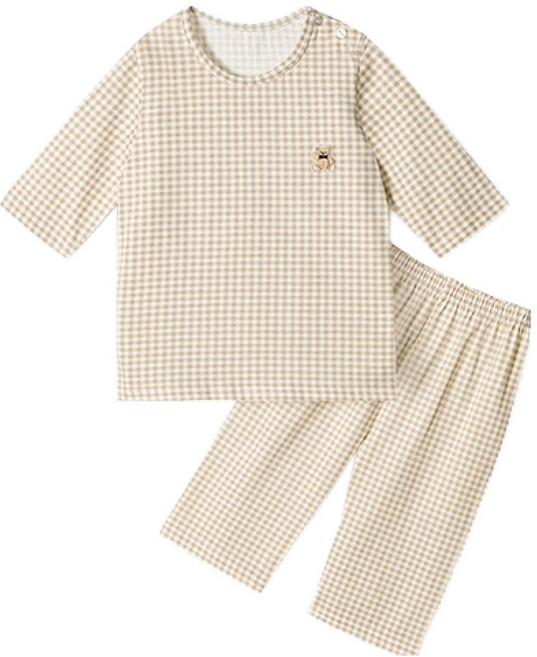 유니프랜드 미니베어 오가닉 면 7부 내의 상하의 세트