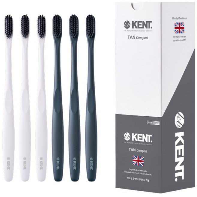 켄트 탄 콤팩트 초극세모 칫솔 2종 x 3p 세트, 1세트