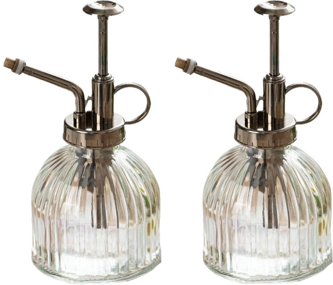 코스넬 엔틱가든 다육 화분 유리 분무기, 투명, 2개