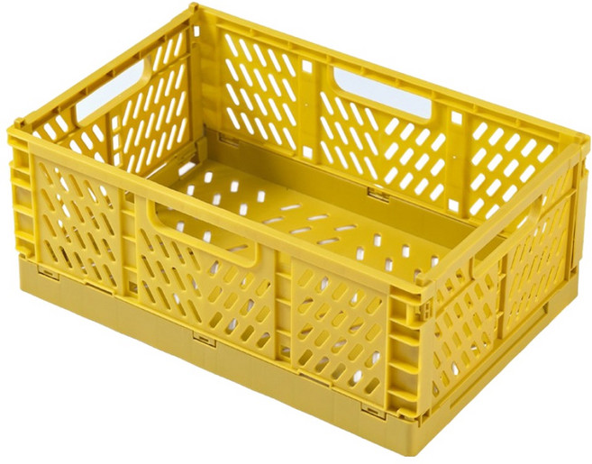 와우킹 접이식 펜트리 수납 정리 리빙박스, 옐로우, 1개