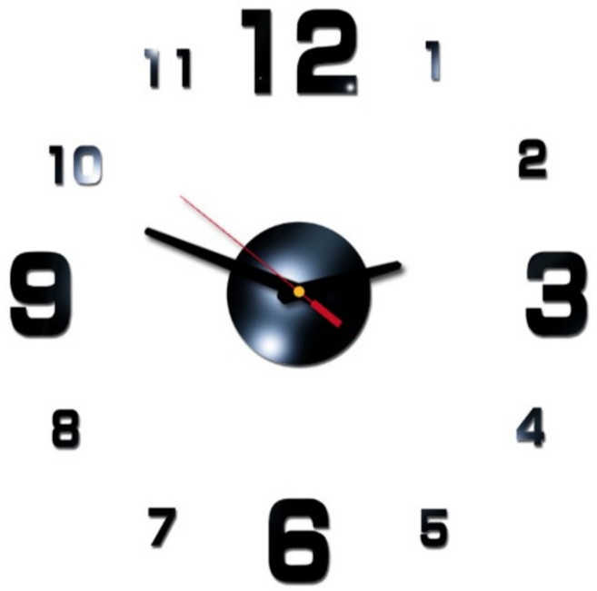 선빛 모드니 DIY 아크릴 벽걸이 부착 시계, 블랙