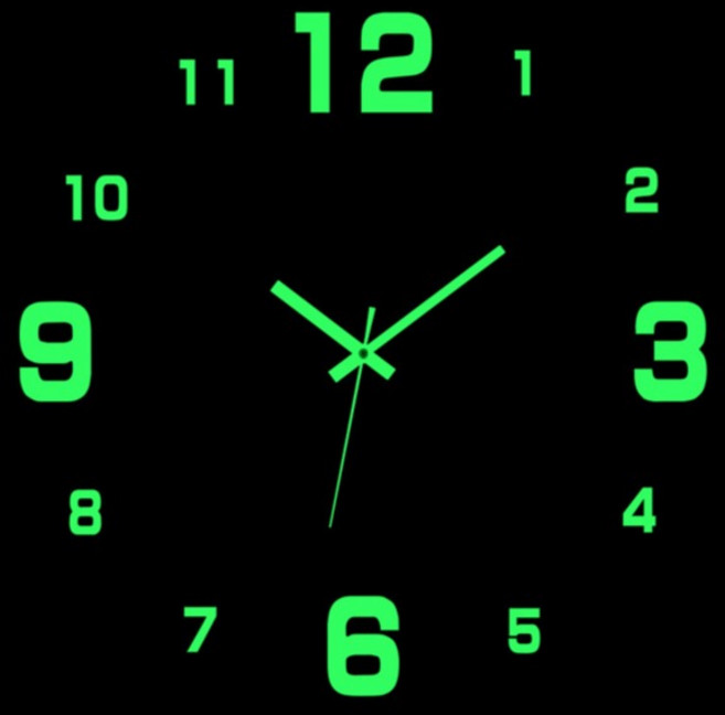 선빛 모드니 DIY 아크릴 벽걸이 부착 시계, 야광