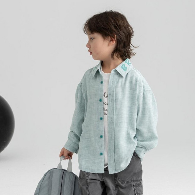 보이티브 라움 레터링 카라 셔츠 V1089