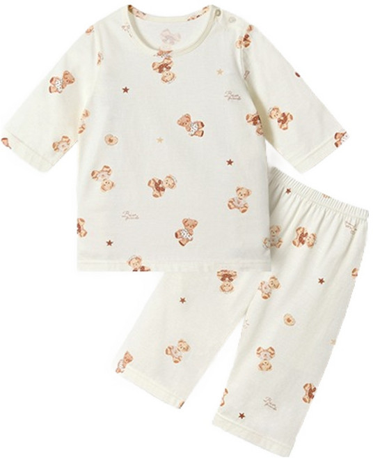 유니프랜드 베어프렌즈 오가닉 면 7부 내의 상하의 세트