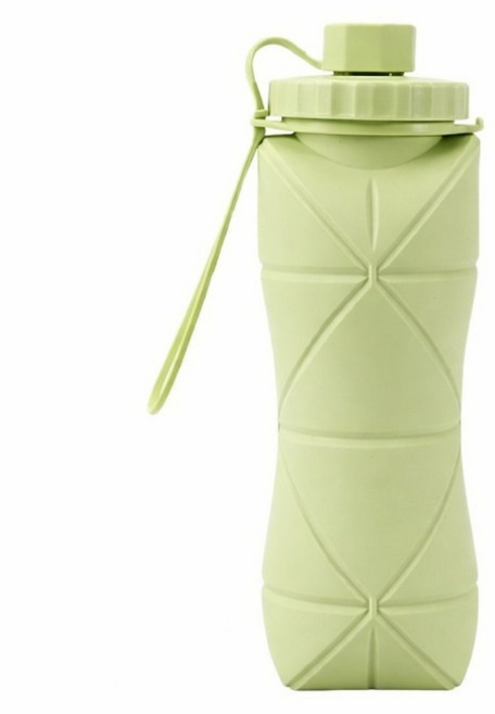 bebehome 無毒矽膠摺疊運動水壺, 綠色, 1個, 600ml