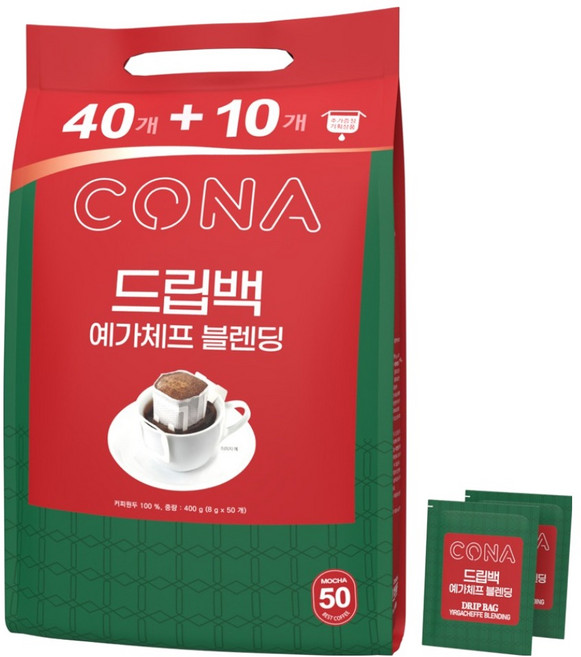 CONA 咖啡濾掛包 耶加雪菲綜合, 8g, 1個, 50入