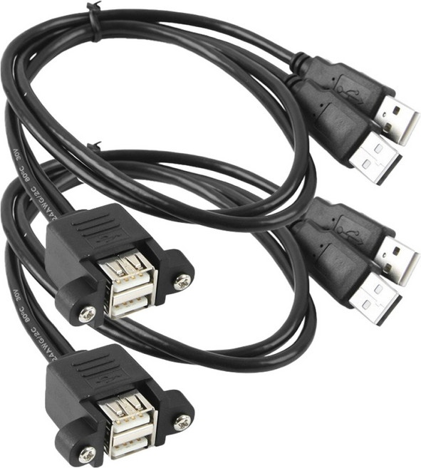 Coms USB A 公母上下延長2埠連接線 DP158, 2個, 60cm