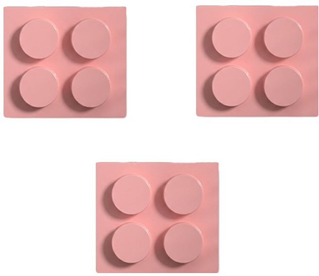 마다꾸미 자석 블럭 디자인 데스크 정리 연필꽂이, 10 핑크, 3개