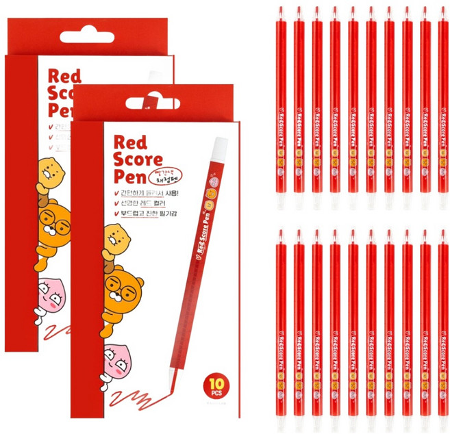 카카오프렌즈 슬림채점펜 10p 세트, 2세트, 1개