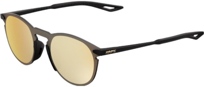 100퍼센트 고글 레제르 라운드 매트, 블랙 + 하이퍼 24K 골드 미러렌즈, 1개