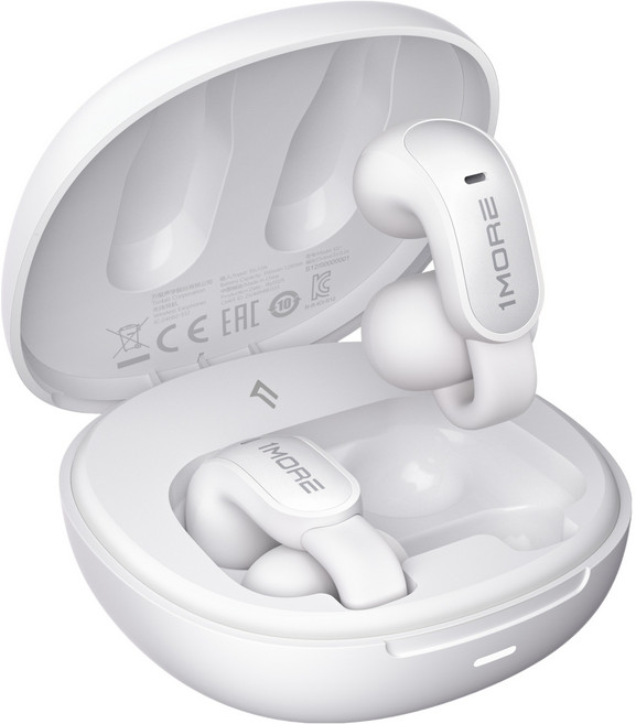 원모어 ENC 노이즈캔슬링 듀얼 마이크 귀걸이형 게이밍 블루투스 무선 이어폰, 화이트, S12