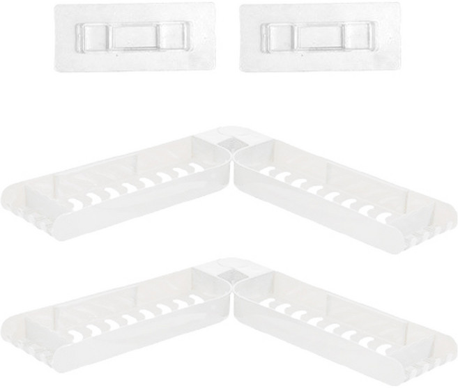 마켓피오 주방 무타공 벽부착 접이식 코너 선반, 타입1, 2개