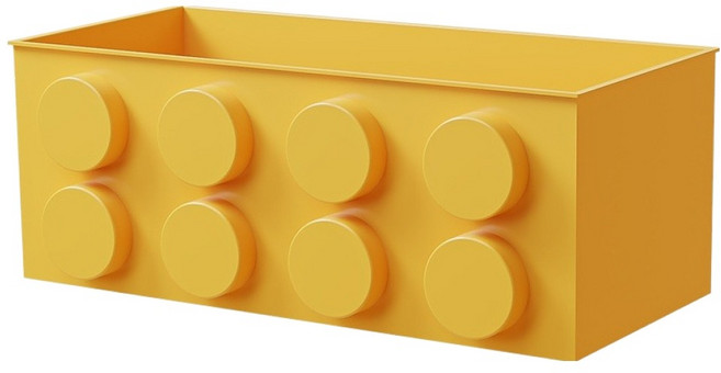 마다꾸미 자석 블럭 디자인 데스크 정리 연필꽂이 직사각형, 12 옐로우, 1개