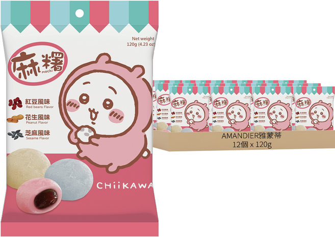 AMANDIER 雅蒙蒂 Chiikawa麻糬 經典款 附隨機貼紙 1張, 120g, 12個
