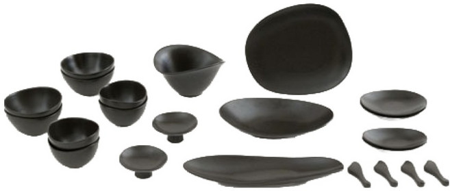 에라토 로셰 4인 그릇 홈세트 22p, 블랙, 1세트, 10종