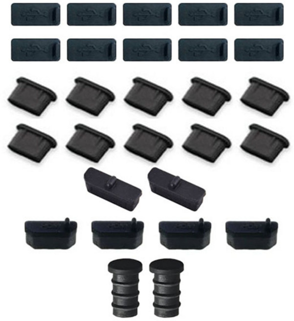 스타리움 노트북 PC 포트 보호캡 28p 세트, 블랙, 1세트