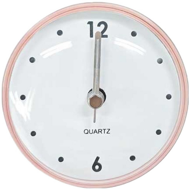 선빛 쁘띠 흡착 방수 욕실용 미니 시계, 핑크