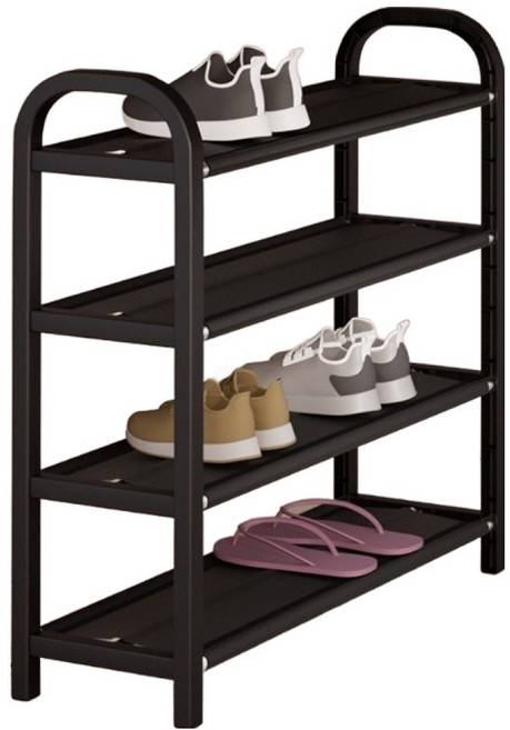 메리뉴 무타공 다층 조립식 수납 신발장 4단, 클래식 블랙, 1개