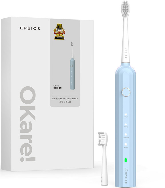 에페이오스 오케아 음파 전동칫솔, EPET003, 베이비 블루, 1개