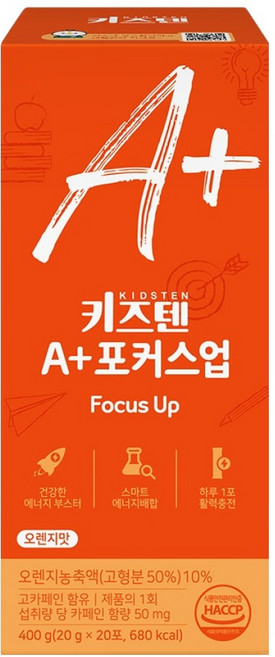 키즈텐 A 플러스 포커스업 아르기닌 식물성 카페인 젤리 20p, 1개, 400g