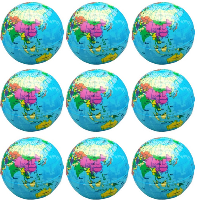 미소로 1500 지구 스펀지볼2500, 혼합색상, 9개