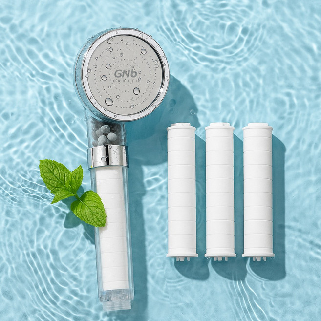 지앤비 다중필터 수질개선 정수샤워기, 혼합색상, 1세트