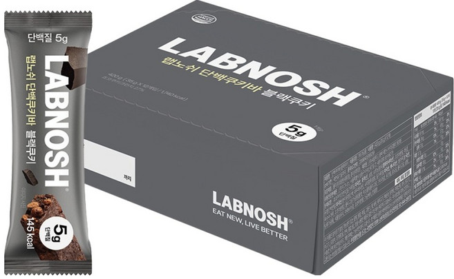 Labnosh 蛋白質餅乾棒 黑色餅乾, 35g, 12個