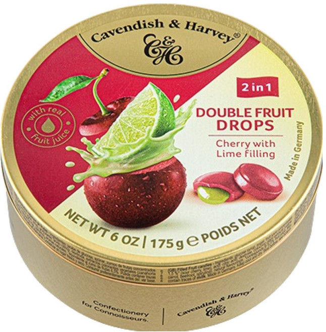 캐빈디쉬앤하비 더블프룻 체리맛캔디 라임맛필링, 175g, 1개