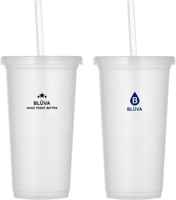 블루바 리유저블 빨대 콜드컵 700ml x 2종 세트, 블루 스타, 드롭 퓨어, 1세트