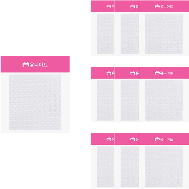 유니아트 1500 입체 양면 테이프 원형 1cm, 투명, 10개