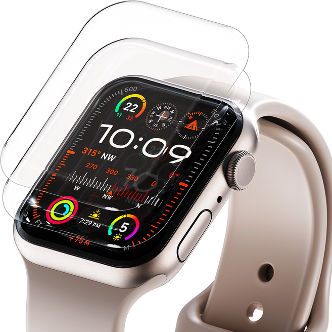 빅스킷 애플워치 풀커버 자가복원 TPU 액정보호필름 3p 세트, 투명, 1세트