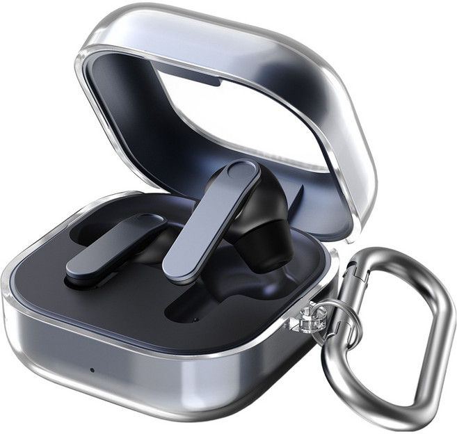 구스페리 하이브리드 클리어 젤리 카라비너 케이스, 투명, 1개, 갤럭시 버즈4 / 버즈4 프로